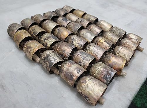 Miniatura 4 de Mango Gifts Campanas de hojalata indias vintage rústicas campanas de vaca para manualidades, cascabeles docena