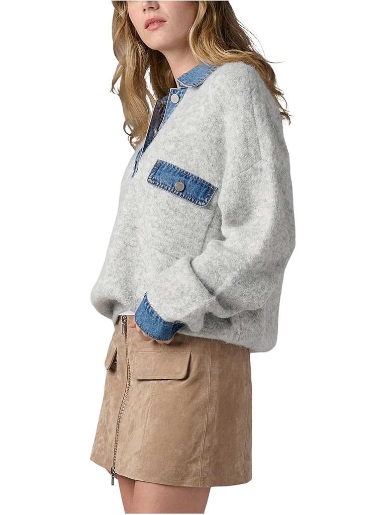 Gray Blank NYC Rain Or Shine Sweater