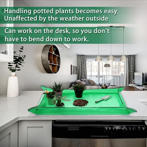 Miniatura 3 de Plant Repotting Mat,Extra Large Waterproof Potting Mat,Foldable Potting Mat for Indoor Plant Transplanting and Dirt Control,Portable Gardening