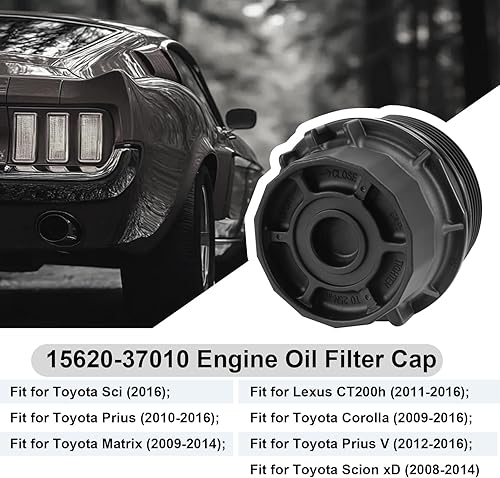 Miniatura 5 de Conjunto de tapa de carcasa de filtro de aceite 15620-37010 1562037010 para 2009-2016 To-yota Co-rolla Matr-ix Pr-ius 2011-2016 Lexus CT200h S-cion