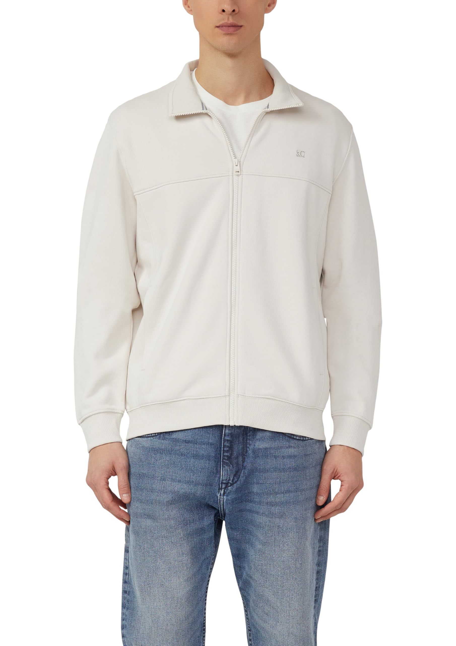 s.Oliver Herren Sweatshirt-Jacke mit Stehkragen und Eingrifftaschen Sweatshirt (1er Pack)