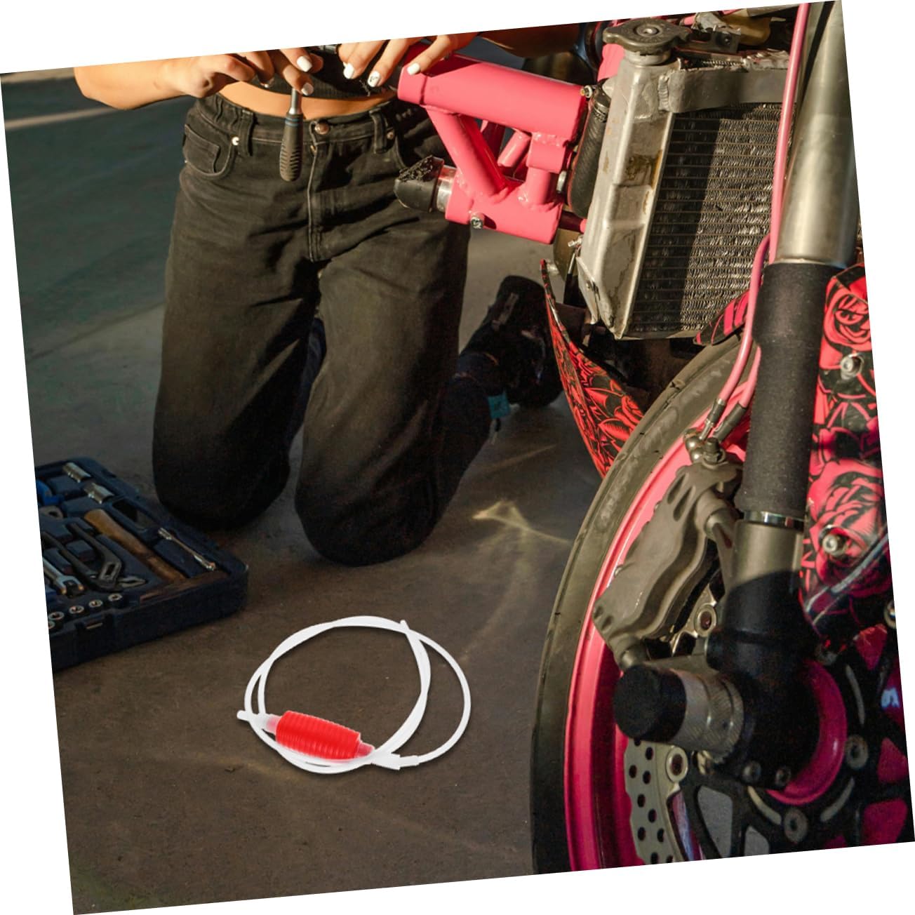 PRETYZOOM Portable Hand Pump Siphon Hose Fuel Siphon Pump Oil for Car Yacht and Outdoor Activities
