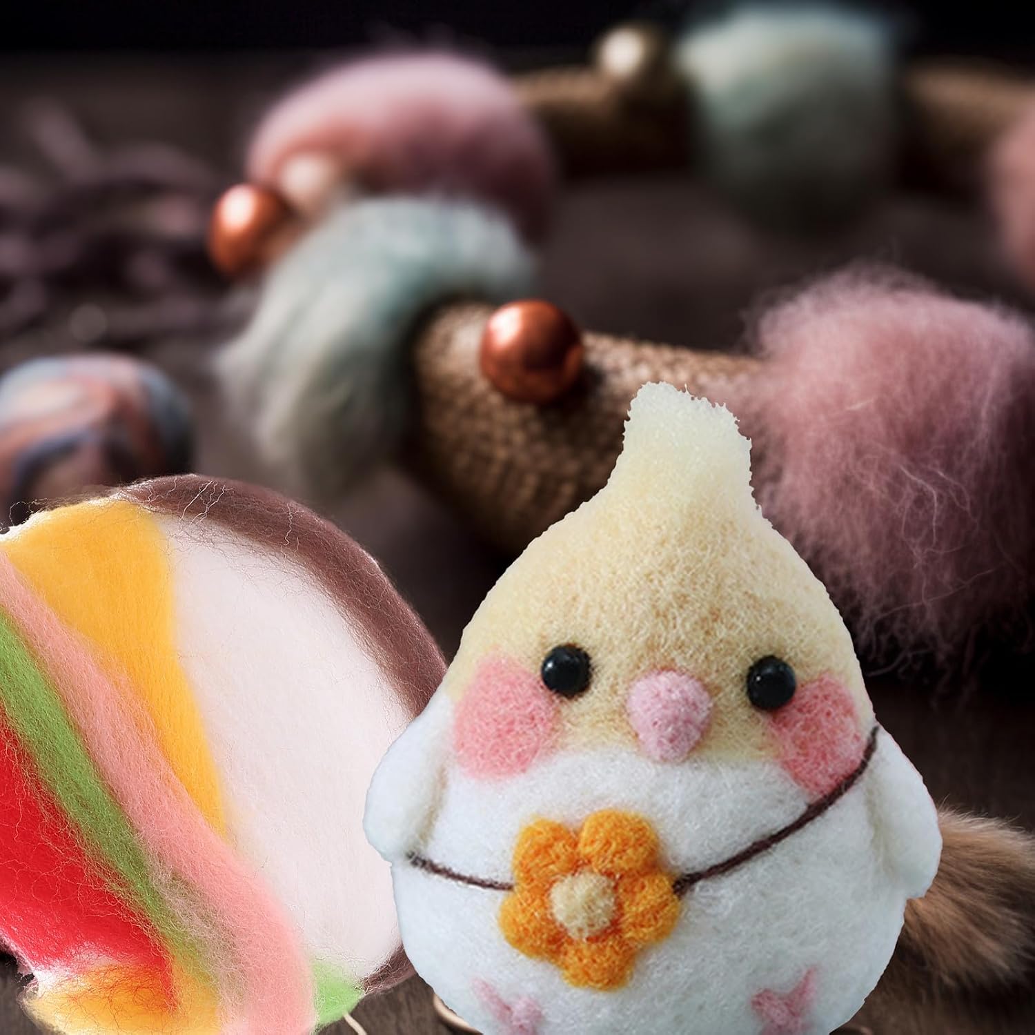 Garneck DIY Wool Felting Material Set for Children, Bird Craft Kit