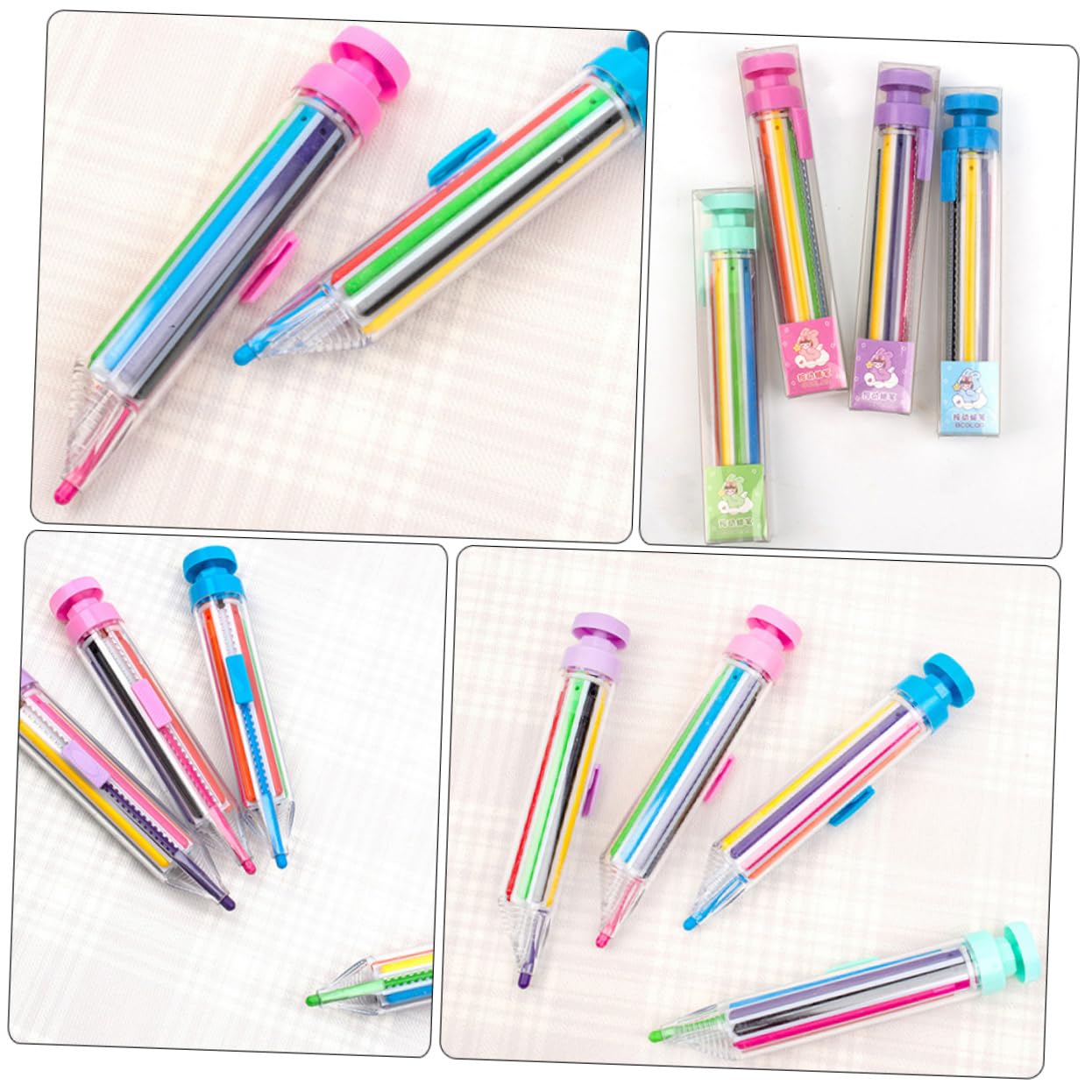 Hohopeti Adorable Rotating Crayon Pen Ergonomic Pressing Pen Smooth Writing Experience Perfect for Boys and Girls Study Work