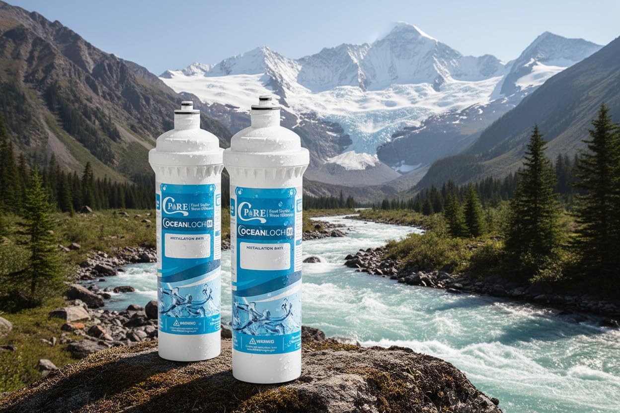 C Pure Oceanloch+ M Water Filter Cartridge 2-Pack – 1 Micron, 1.67 GPM – Compatible with Ice-O-Matic IOMQ, IFQ1, IFQ2 Systems – Chlorine, Taste & Odor Reduction Replacement Filters