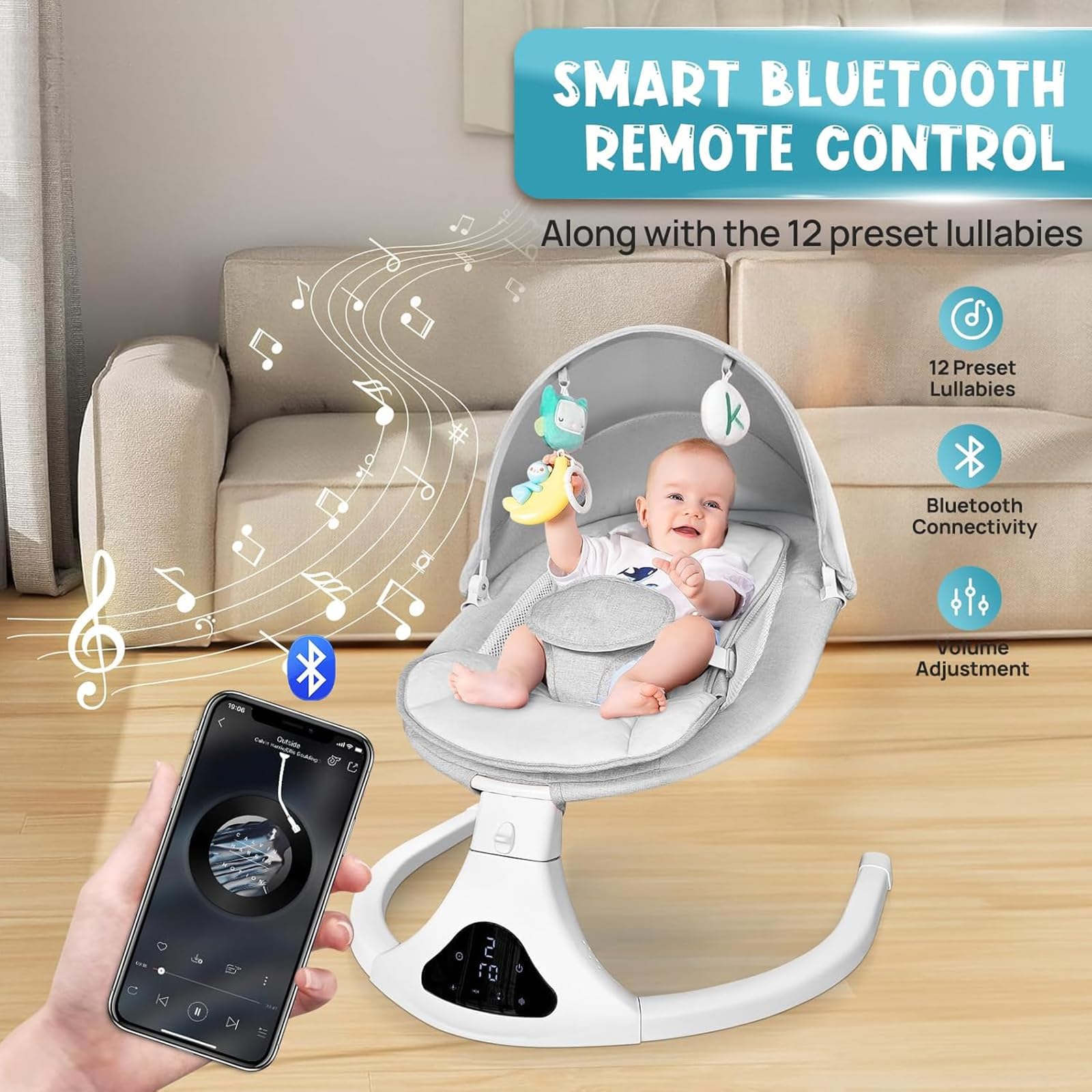 Silla Mecedora Para Bebe Mecedora Elu00e9ctrica Para Bebu00e9, 12