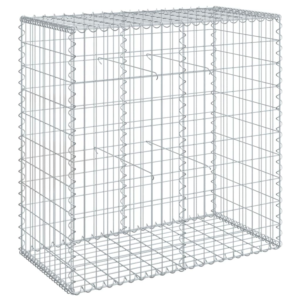 VidaXL Gabion Basket with Cover - 100x50x100 cm - Galvanised Iron - Silver