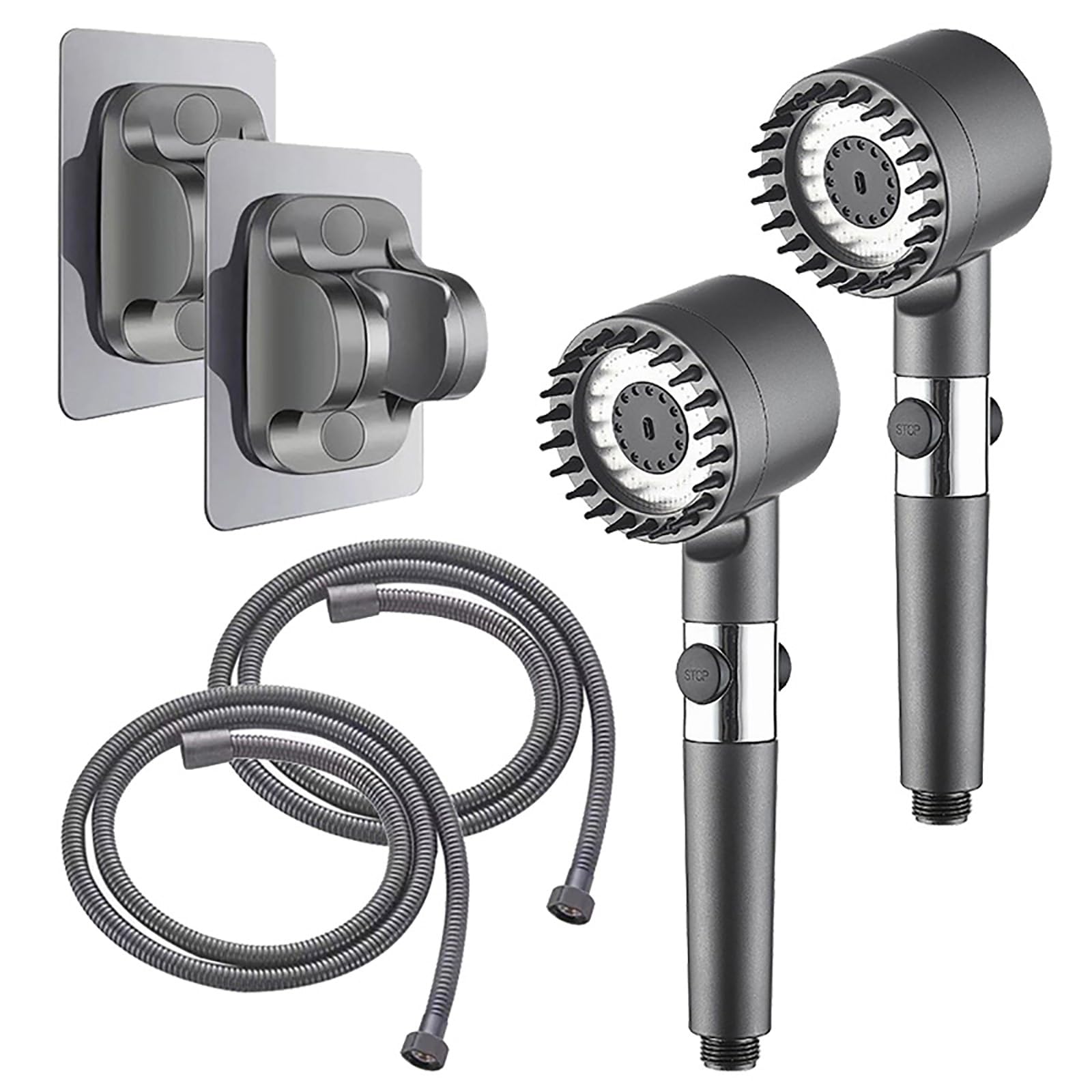 Sovtay Marvulur Showerhead, Drivse Iondrops Showerhead, Drivse Showerhead, Multifunctional Massage Shower, Handheld Shower Head With Hose, Handheld High Pressure Shower Head (2pcs)