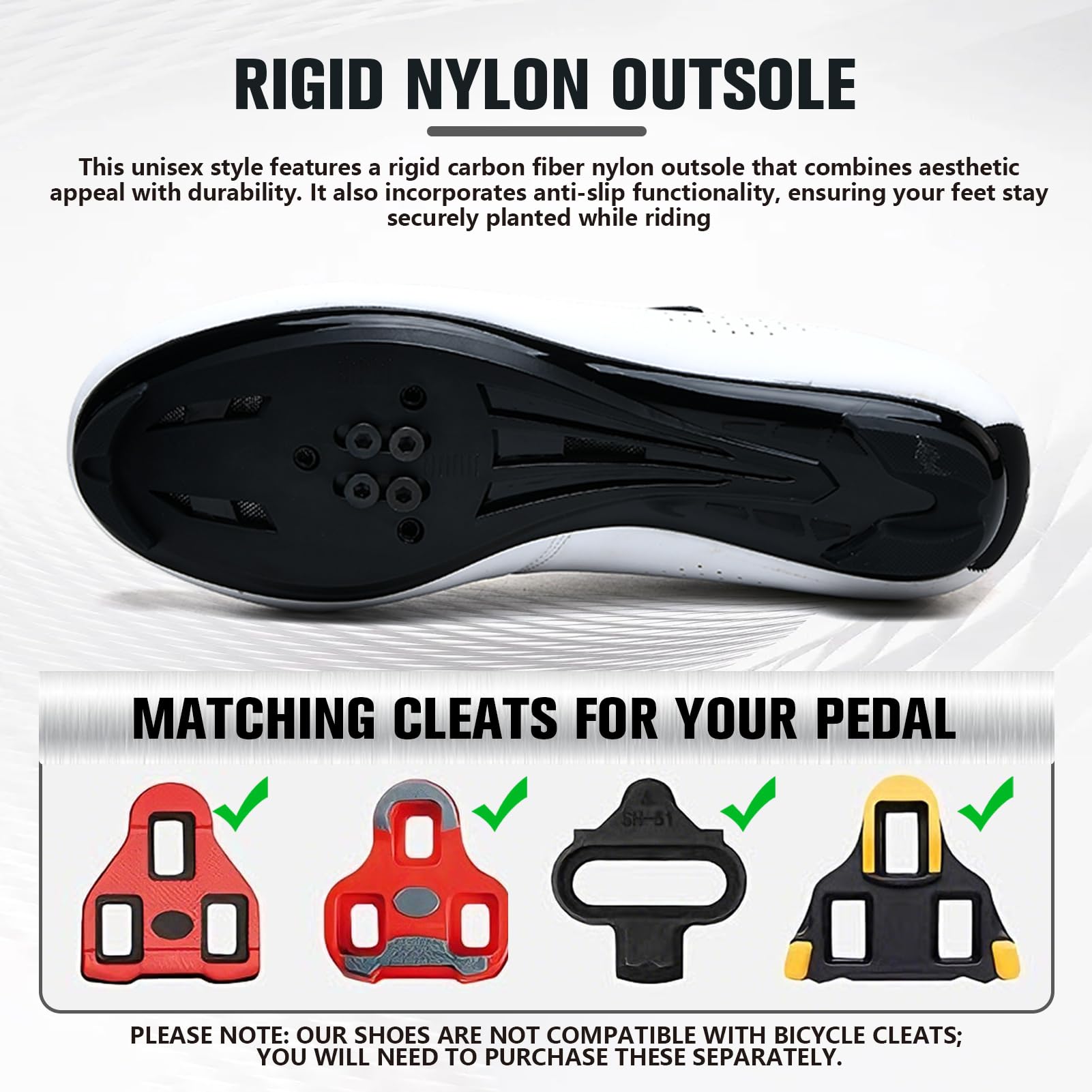 Zapatos Ciclismo Color Sólido, Hombres Mujeres Zapatillas De Bicicleta De Carretera Y MTB, Sneakers Deporte Profesionales para Exteriores Compatibles con Peloton SPD/SPD-SL Y Look