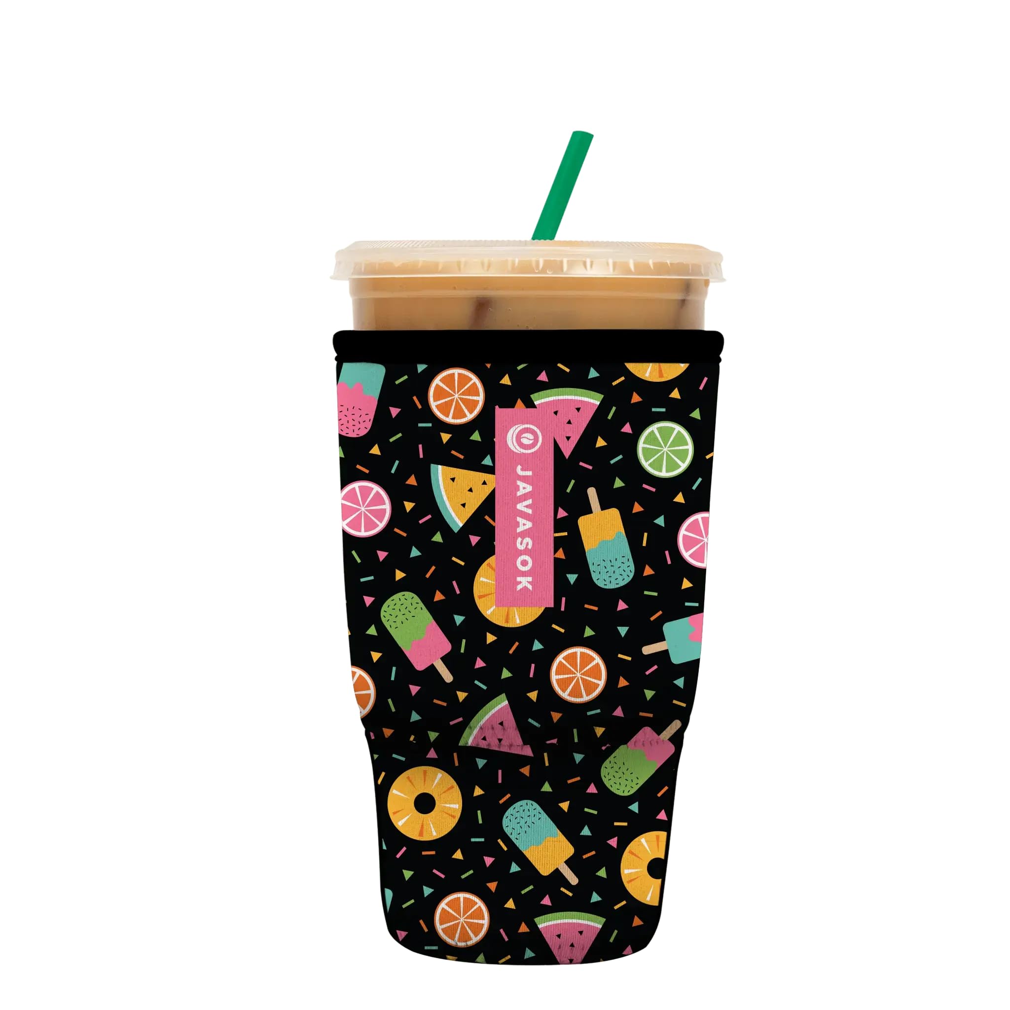 Sok It JavaSok Iced Coffee &amp; Cold Soda Insulated Neoprene Cup Sleeve (Summer Sweets, Large: 30-32oz)