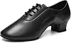 HROYL Little Boy Big Kids Men Latin Dance Shoes Leather lace-up Ballroom Shoes Tango Salsa Performence Practice Dance Shoes Z-238