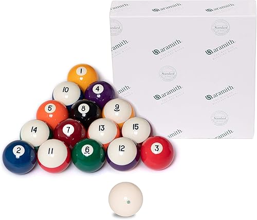 Aramith Crown - Juego de bolas de billar estándar de 2 14 pulgadas con bola magnética para taco con logotipo verde