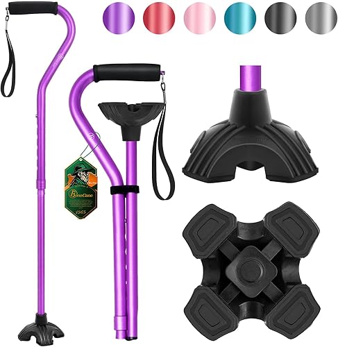 Vista 28 de BeneCane Bastón ajustable con mango acolchado suave compensado para hombres y mujeres, base de estabilidad extra ligera, cómoda, ayuda de movilidad