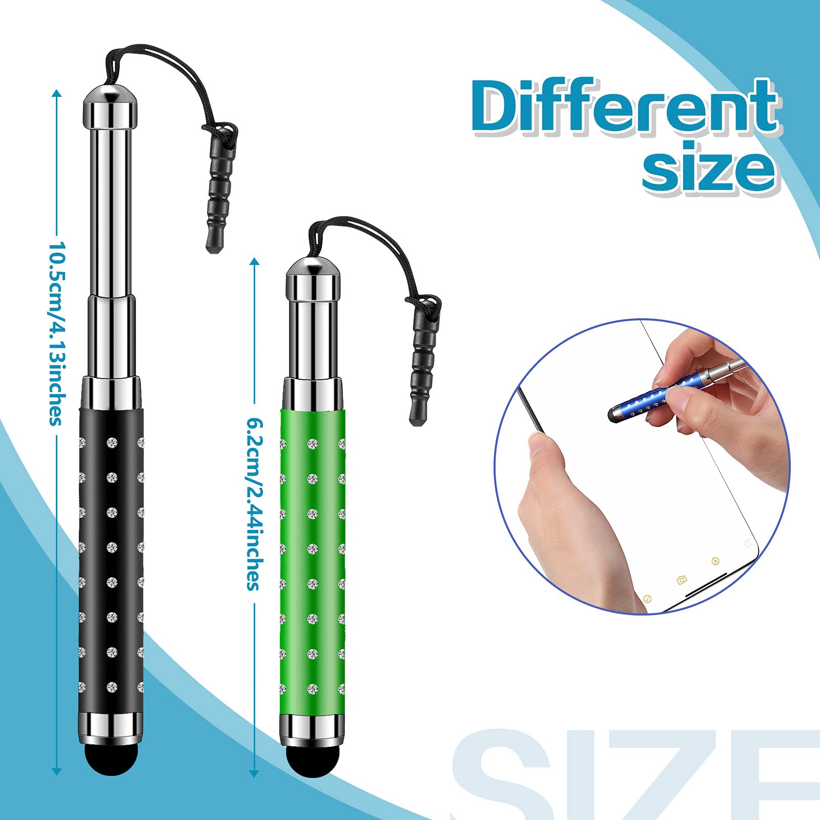 Weewooday 5 Stylets pour Écran Tactile Stylet Tactile capacitif Rétractables Stylo Capacitif Universel pour la Plupart des Appareils Intelligents, Téléphones