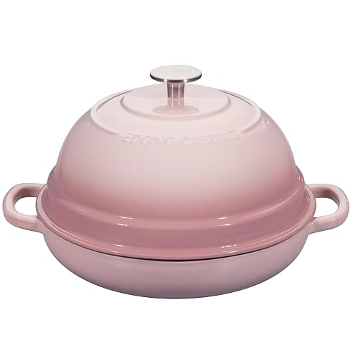 EDGING CASTING Enameled Cast Iron Dutch Oven Pot 6 Quart Pink