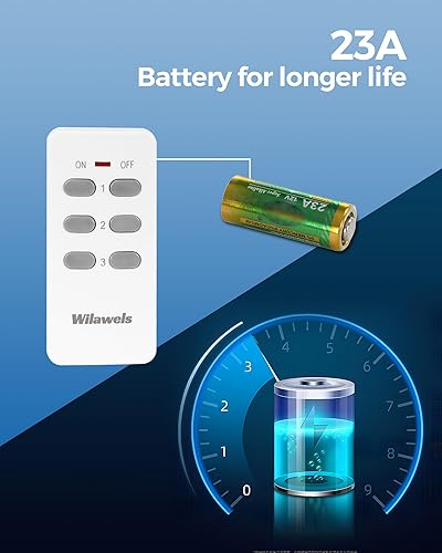 Miniatura 8 de WILAWELS Toma de control remoto, interruptor de salida remoto, interruptor de salida de luz remoto inalámbrico, kit de interruptor de luz remoto,