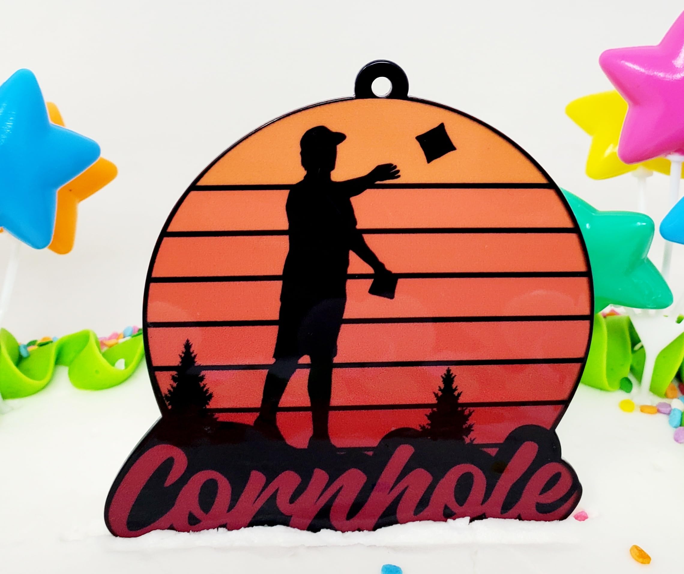 Cornhole Themed Birthday Cake Topper Set