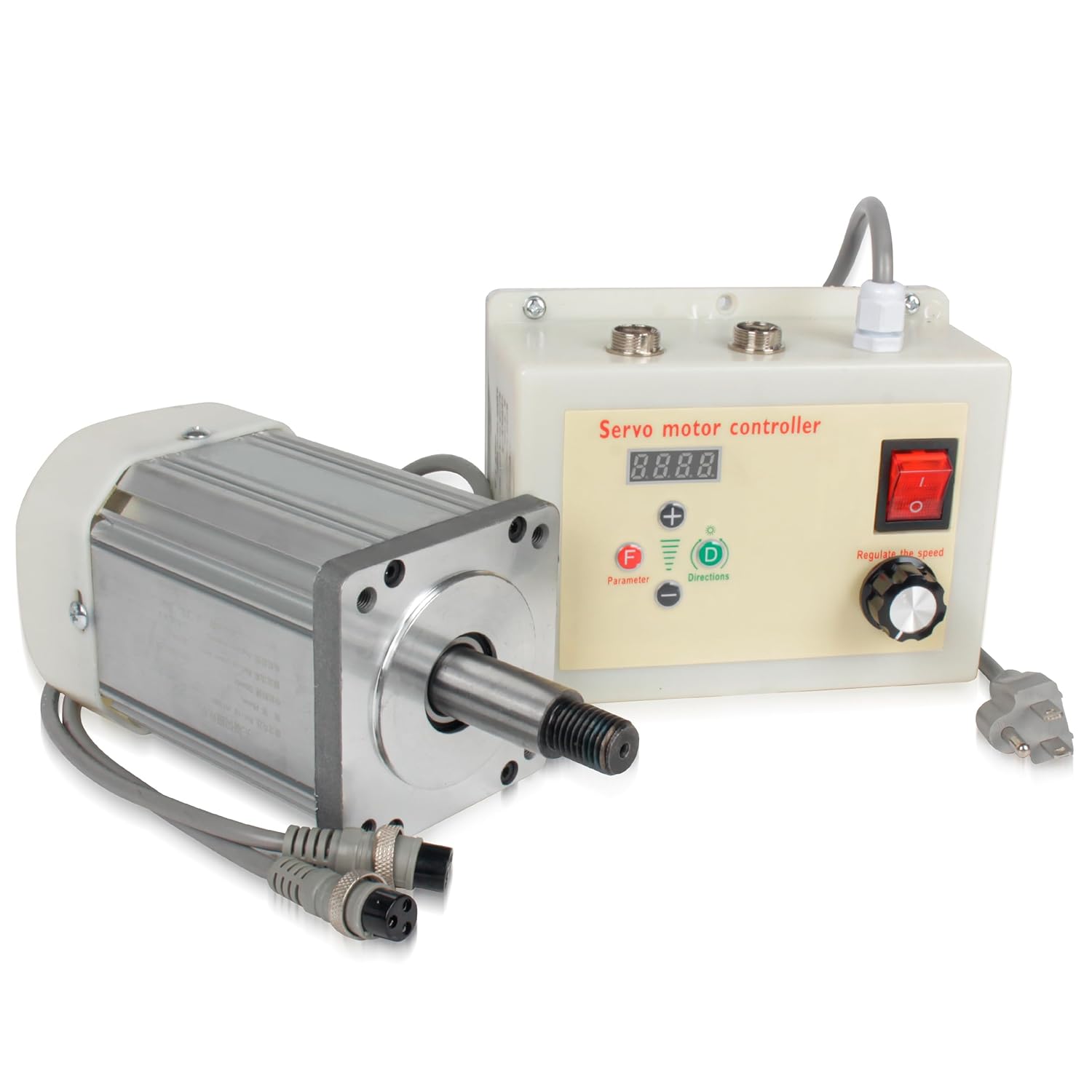 CNCTOPBAOS 2.2KW AC Brushless Servo Motor Controller Kit 110V, 2200W 6.85N.m 200-4500RPM Adjustable Speed CW/CCW Permanent Magnet Servo System for Woodworking Milling Drilling Tapping Lathe Machine