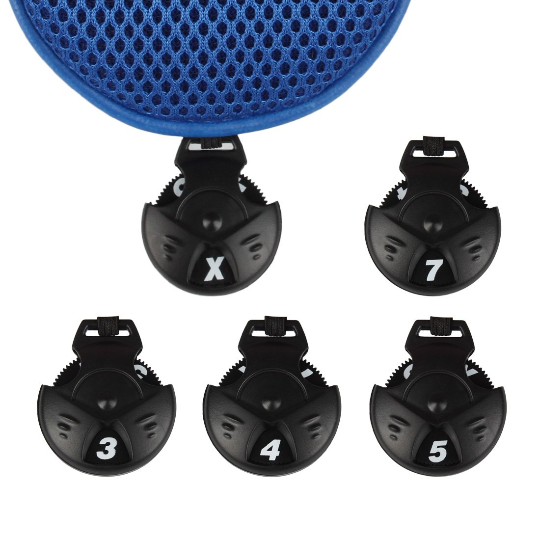 Andux Coperture ibride della testa del club di golf del collo lungo con il quadrante no. Tag CTMT-02 3 pz, Blu