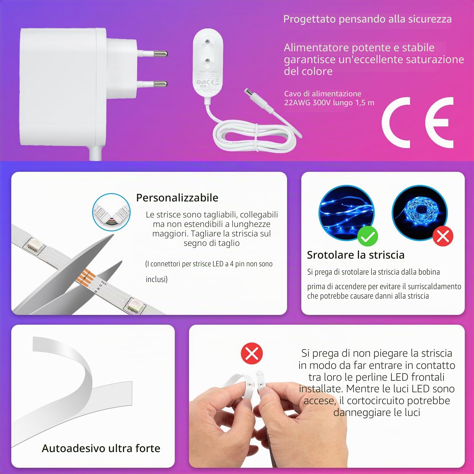 Alexa Striscia LED 40 Metri, WiFi RGB Smart Strisce LED con Telecomando, tuya App Controllato, Sincronizza con la Musica, Funziona con Alexa Google Assistant, Luci LED Colorate per Casa,Cucina,Bar
