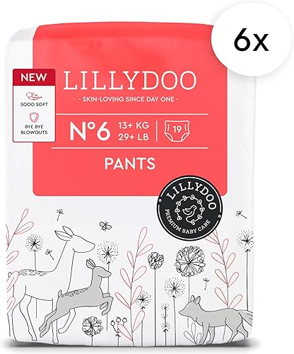 Miniatura 2 de Pantalones de pañales para niños pequeños, talla 6 (29+ libras), suministro mensual (114 unidades), agradables a la piel, ultra suaves, sin cloro,