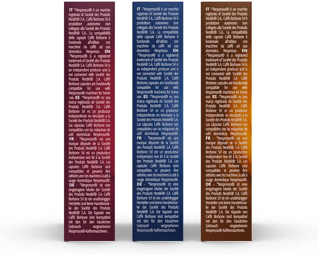 Caffè Borbone Kit Degustazione 100 Capsule ALLUMINIO: 40 Mia Napoli, 30 Ciao Venezia, 30 Magica Palermo, (10 confezioni da 10), Compatibili con le Macchine ad uso domestico Nespresso* - Immagine 5