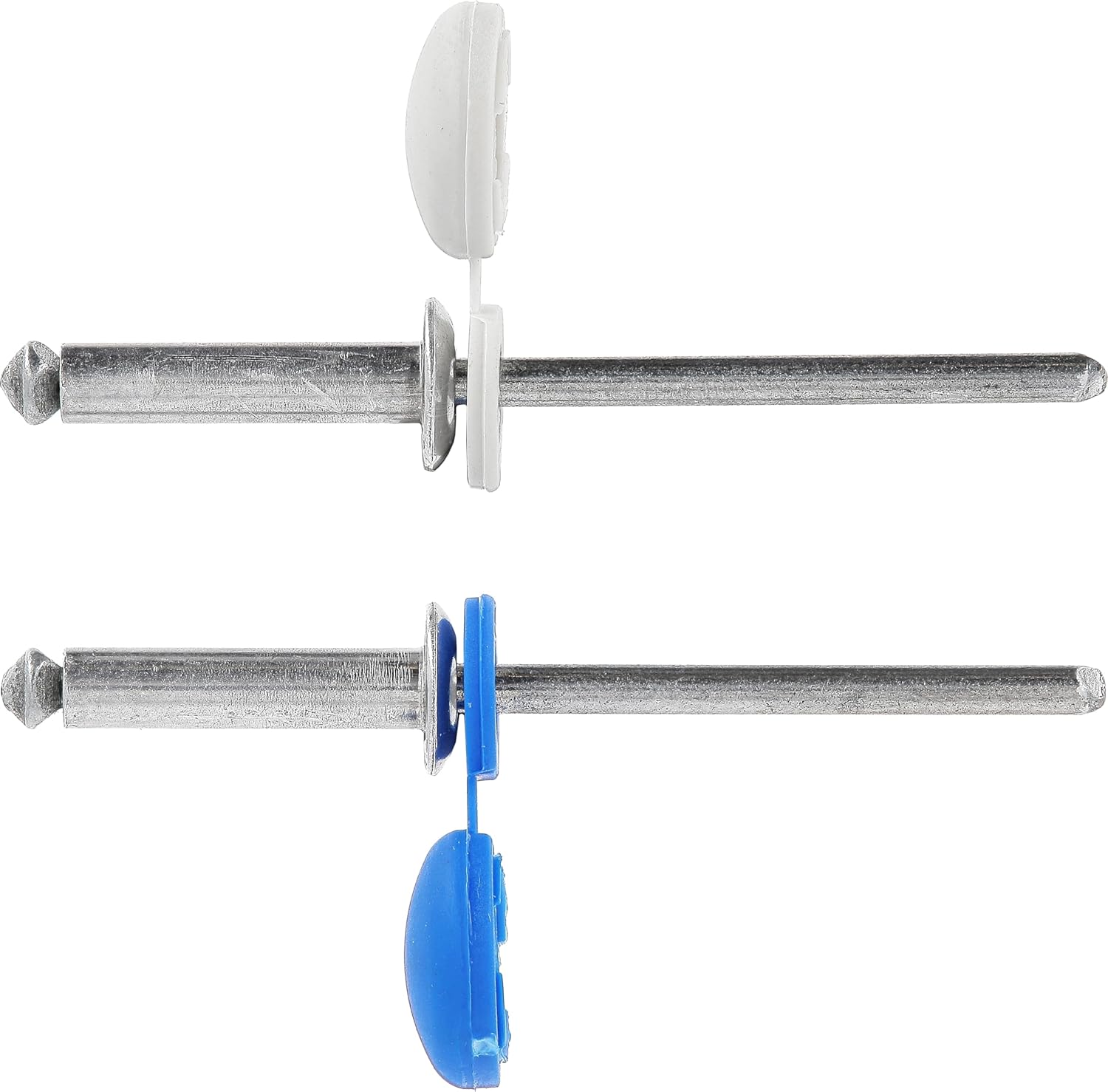 Restagraf Pack of 7 Flourished Rivets with Assortment of Chapo in Blister Pack for Number Plates, 4 to 4.2 mm Punch, 8 to 11 mm Thick, Pack of 7