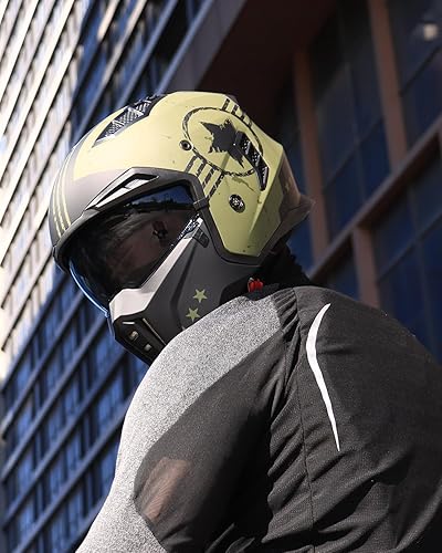 Miniatura 7 de ILM Casco de motocicleta de cara abierta 34 para hombres y mujeres, casco retro vintage con visera para ciclomotor, ATV, crucero, scooter DOT modelo