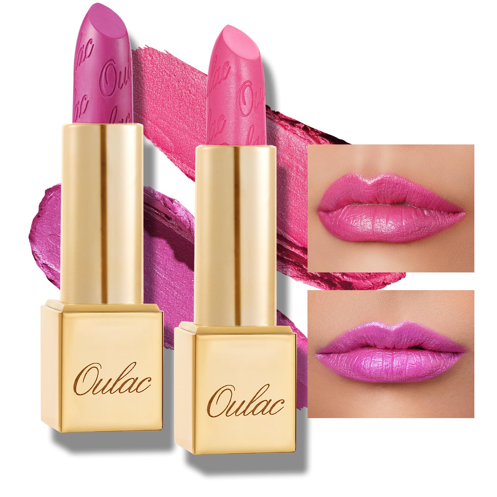 OULAC Pintalabios Rosa Brillo Metálico, Brillo 3D de Larga Duración, Barras de Labios de Alta Pigmentación y Cobertura Total, Fórmula Cremosa e Hidratante, Vegan, 4.3 g, (15) Velocity — view 16