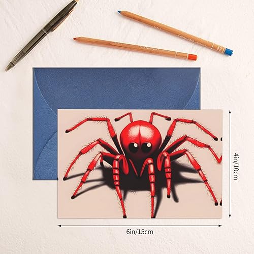 Miniatura 9 de Lindas tarjetas de felicitación en blanco de araña roja con sobres de 4 x 6 pulgadas, tarjetas de agradecimiento para Navidad, vacaciones,
