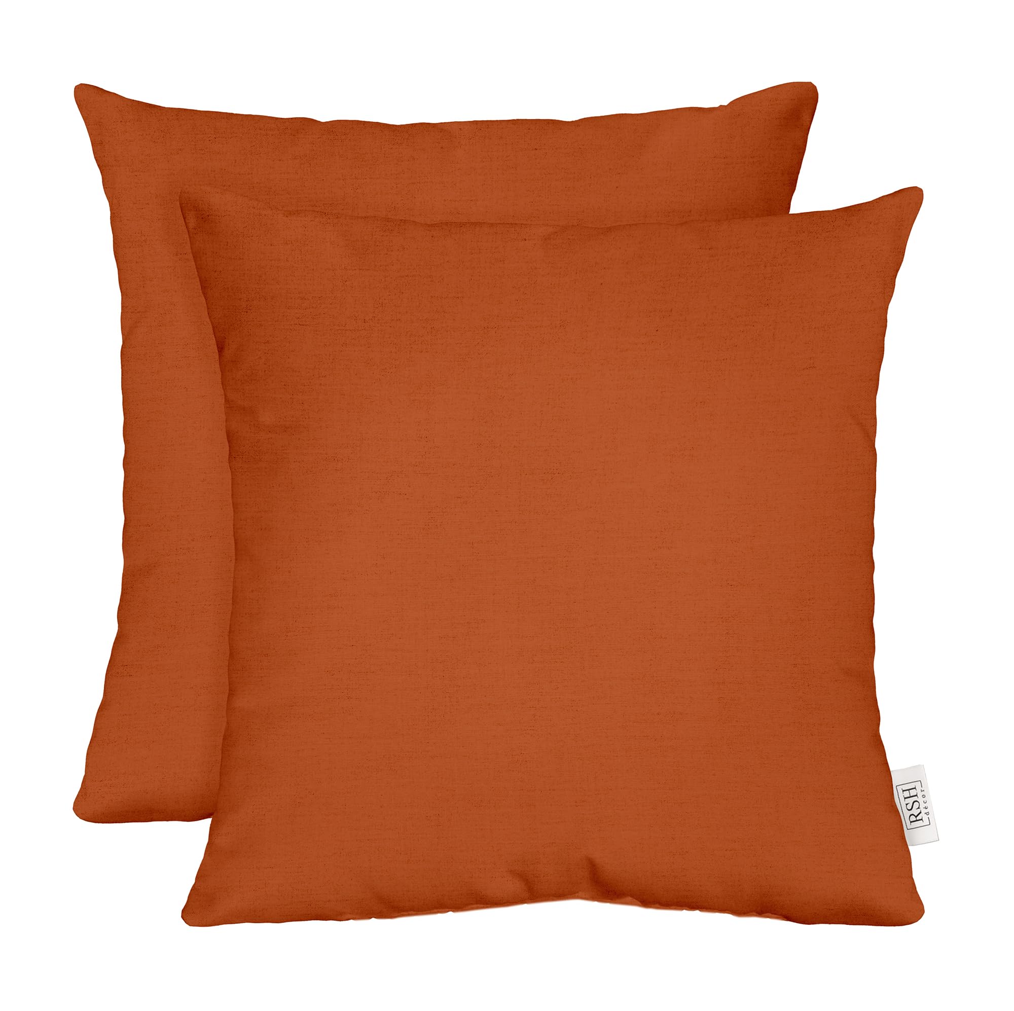 RSH DECOR Square Throw Pillows Set of 2, 17x17 Inch Decorative Pillows for Couch, Water-Resistant Patio Furniture Pillows, All-Weather Spun Fabric,