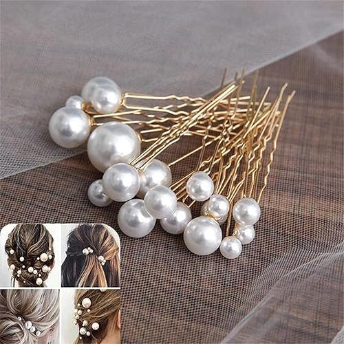 Miniatura 8 de 30 horquillas para el pelo de perlas de boda para novias, elegantes diamantes de imitación de perlas, horquillas para el cabello, accesorios para el