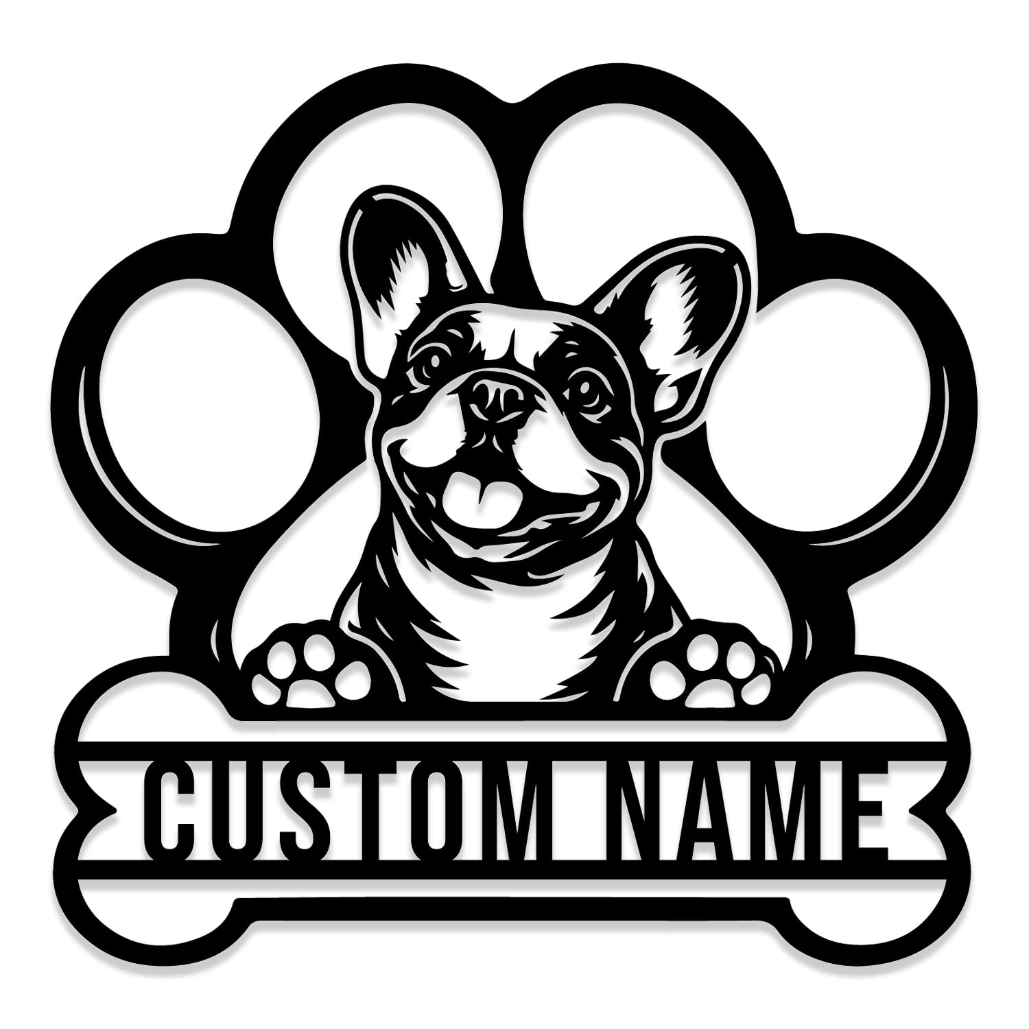 Custom French Bulldog Metal Sign,Personalized Dog Name Wall Art, Pet Remembrance Decor,Pet House Number,French Bulldog Sign,Frenchie Mom Gift,Yard Porch/Bar Outdoor Decor (Style-C)
