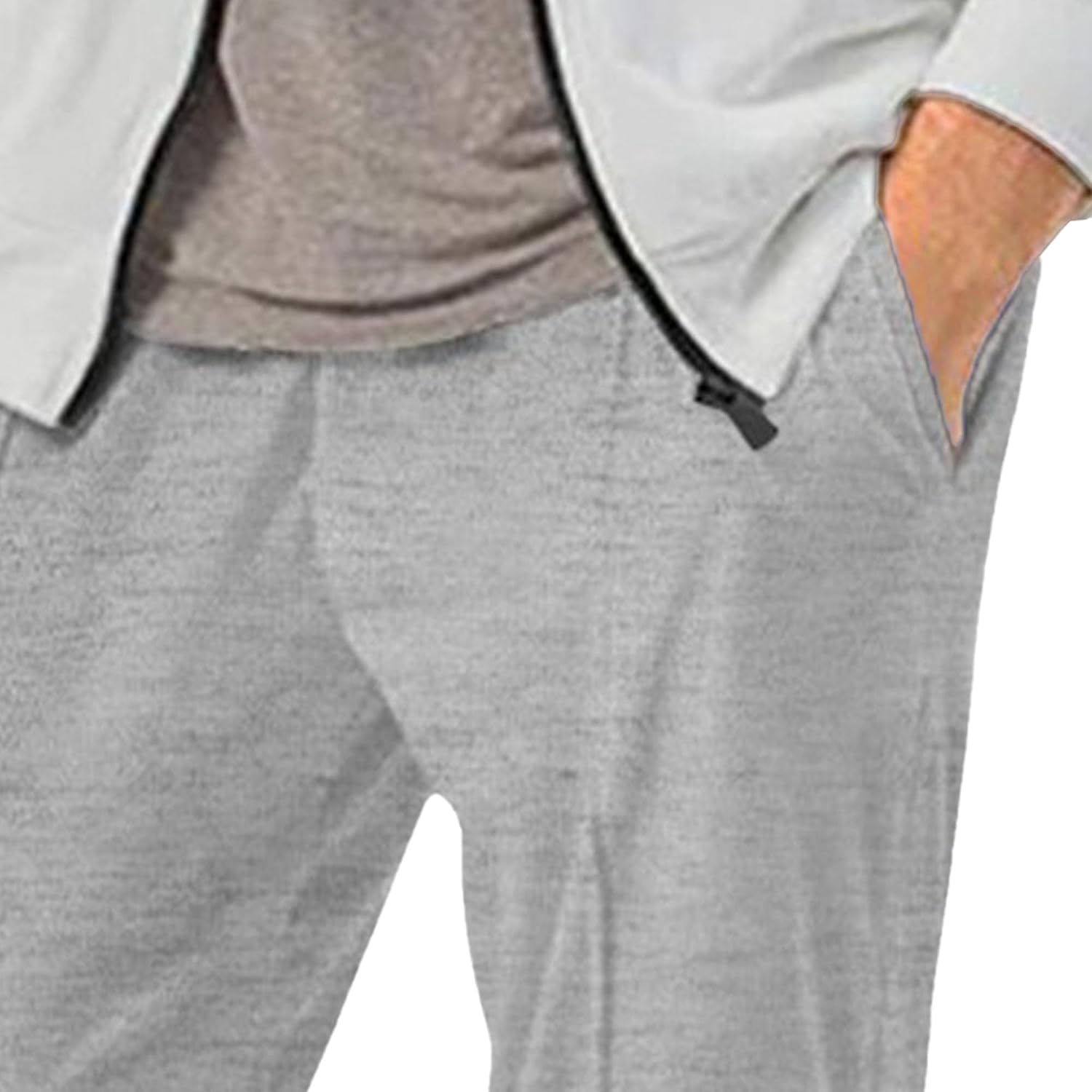 Men's Comfort Solid Drawstring Athletic Pants Casual Loose Fit Joggers Trousers Lightweight Outdoor Workout Pants