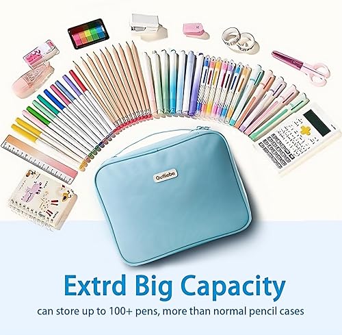 Miniatura 4 de Estuche organizador grande para lápices, tamaño XXL, capacidad extra grande, multifuncional, impermeable, portátil, para artistas, oficina, funda de