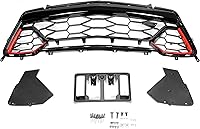 Vista 1 de KUAFU Parrilla inferior y marco para matrícula compatible con Chevy Chevrolet Camaro SS 2016-2018 Reemplazo para 84040593 Plástico pintado negro