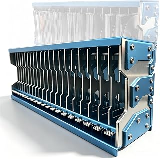 Stackable Aluminum Cassette Tape Storage Box,Auto Pop-Up Holder,Media Storage Organizer,for 20 Standard Tapes, for Music Collection (A)