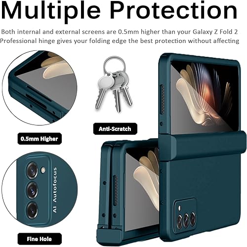 Miniatura 4 de Miimall Funda compatible con Samsung Galaxy Z Fold 2, cobertura de bisagra, parachoques protector para mujeres y hombres con película protectora de