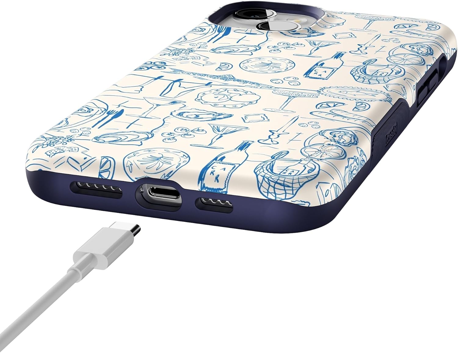 Casely iPhone 14 Plus Case | Amalfi Aperitivo | Dolce Vita | Bold Protective Design | Compatible with MagSafe