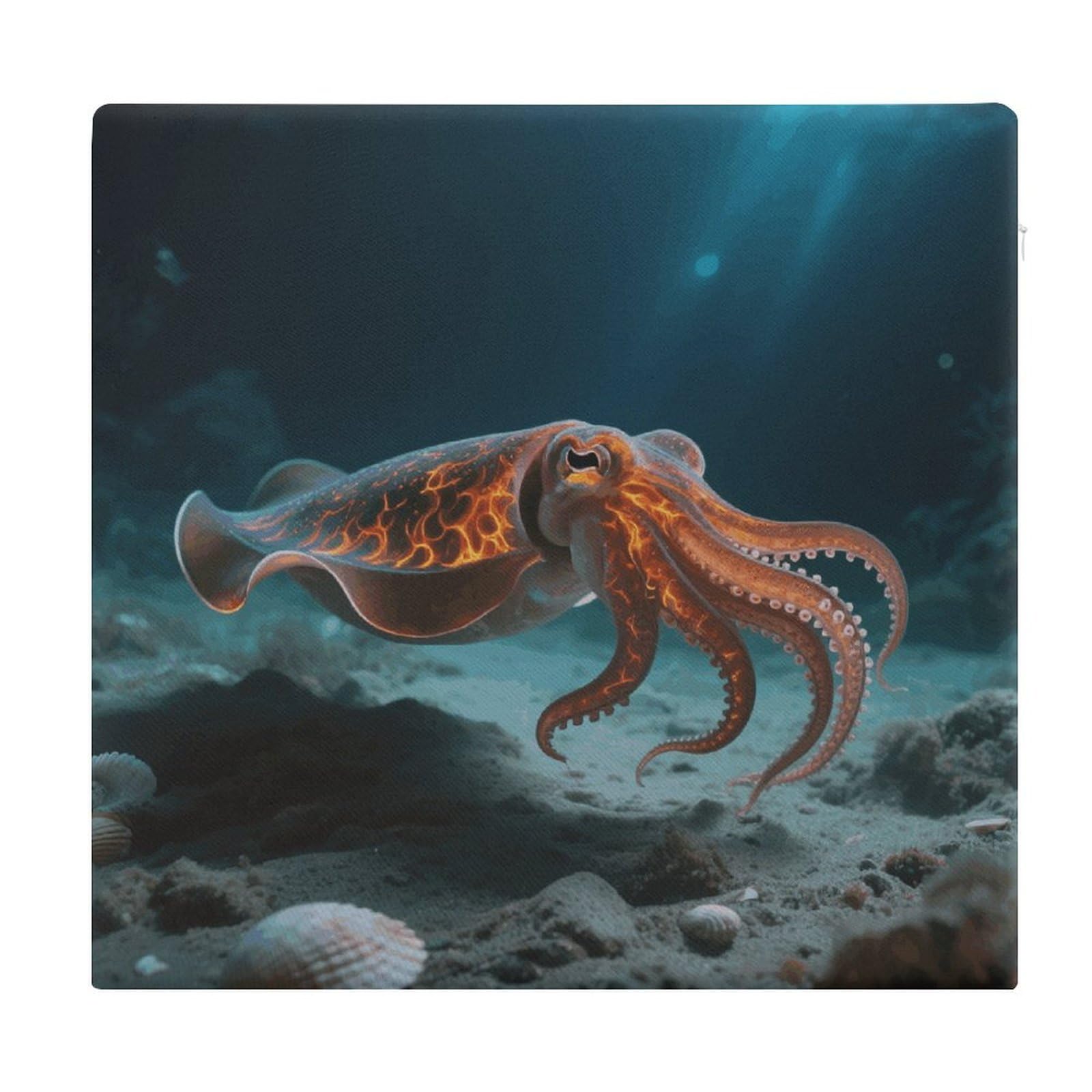 VstaDank Walking Flamboyant Cuttlefish Cushions Memory Dining Chairs Cushion Non Slip Car Seat Cushions Indoo Dining Room Square Chair Pads with Zipper and Removable Cover Cushion