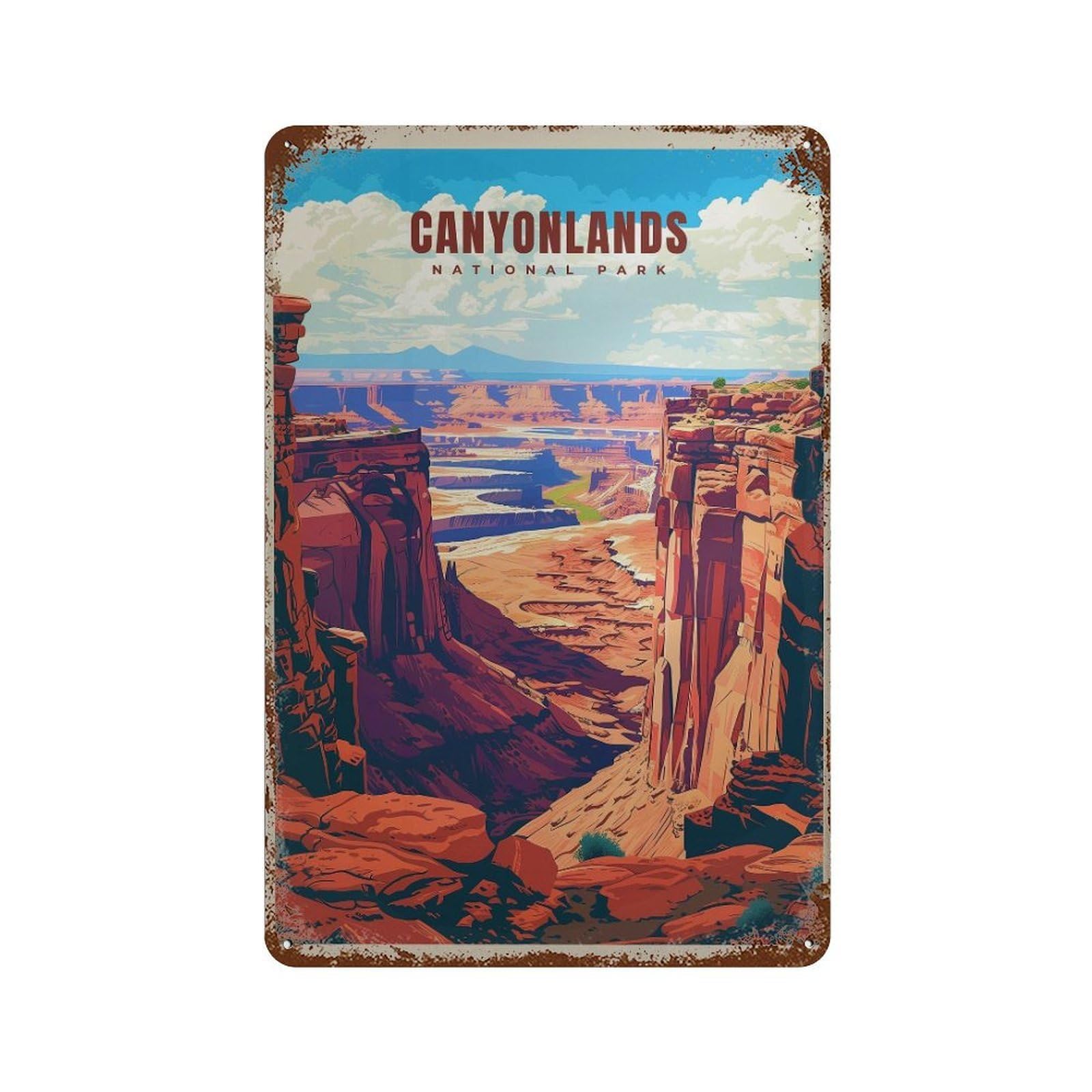 xiaoxiaoshen Canyonlands National Park Vintage Travel Wall Decor Art Metal Tin Poster Modern Home Decor Art Home Bar Shop Decorations Vintage Sign 30x20cm