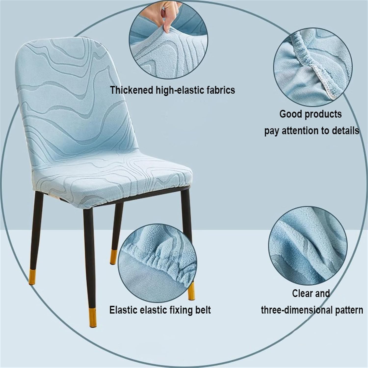 Curved Chair Covers Set of 2/4/6 Stretch Dining Room Chair Slipcovers Stretch Curved Back Chair Cover Removable Accent Chair Slipcover for Kitchen Living Room,Beige,4pcs