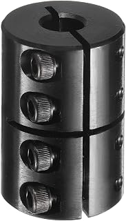 uxcell Shaft Coupling, 1/2" to 3/8" Bore, 1-1/8" OD, 1-3/4" Length, Black Oxide Plated Rigid Single Split Clamping Coupling with #8-32 x 1/2" Set Screws for 3D Printers Motor Wheel