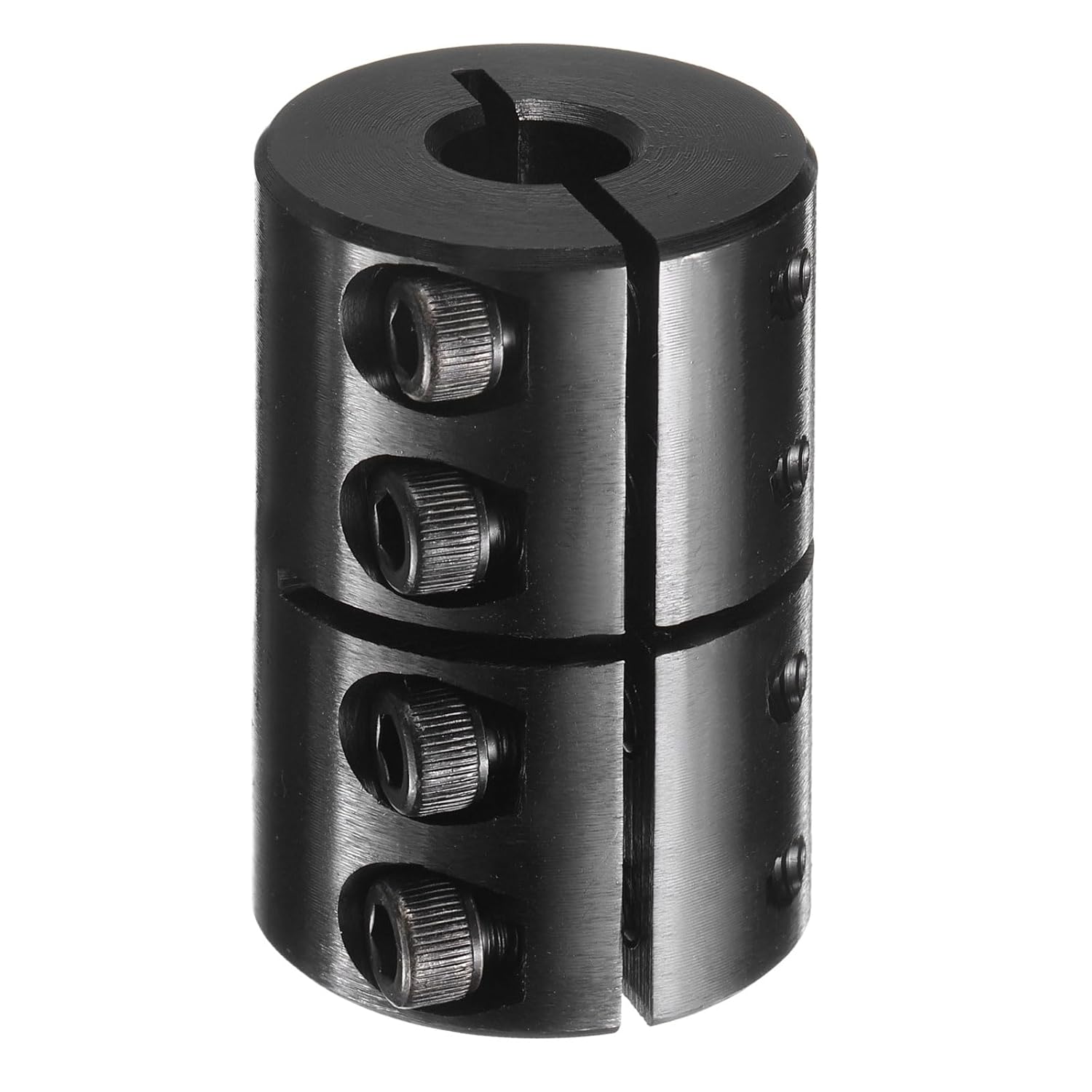 uxcell Shaft Coupling, 5/8" to 1/2" Bore, 1-5/16" OD, 2" Length, Black Oxide Plated Rigid Single Split Clamping Coupling with #10-32 x 1/2" Set Screws for 3D Printers Motor Wheel