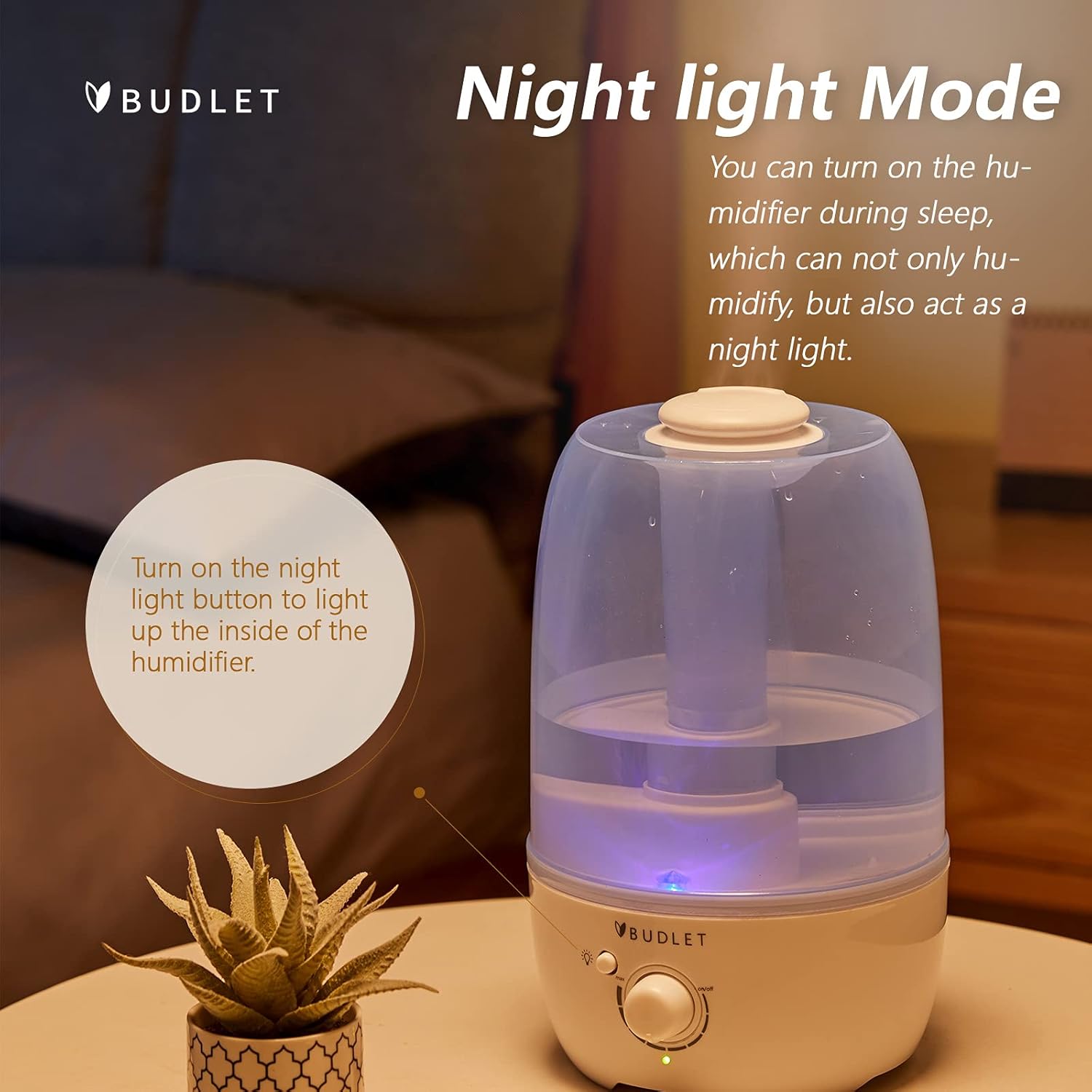 3.2L Ultrasonic Humidifiers-Night Light Cool Mist Humidifiers Quiet Household Humidifier with Essential Oil Diffuser for Bedroom Livingroom or Anywhere,Auto-Shut Off(Blue) : Home & Kitchen