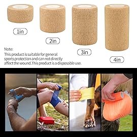 2 Self Adhesive Bandage Wraps, 6pcs 5 Yard Breathable Elastic Wraps, Skin Color Vet Wraps