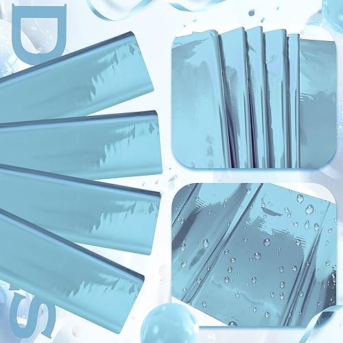 Miniatura 8 de 4 manteles de papel de aluminio azul claro de 54 x 72 pulgadas para baby shower, fiesta de cumpleaños congelados, manteles desechables impermeables