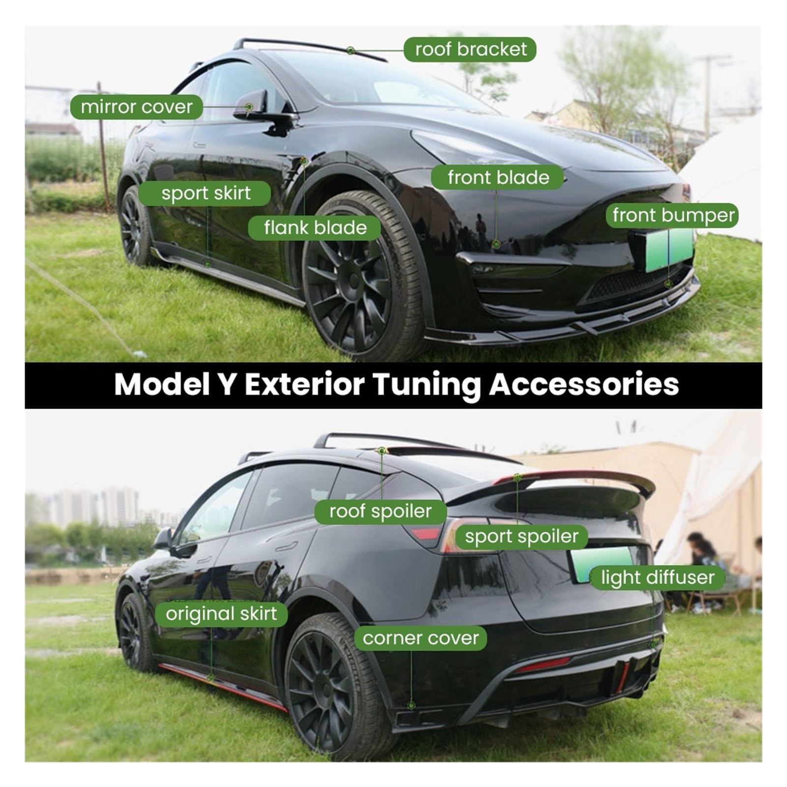 フロントリップスポイラー テスラ モデルY 2019-2023 車用 