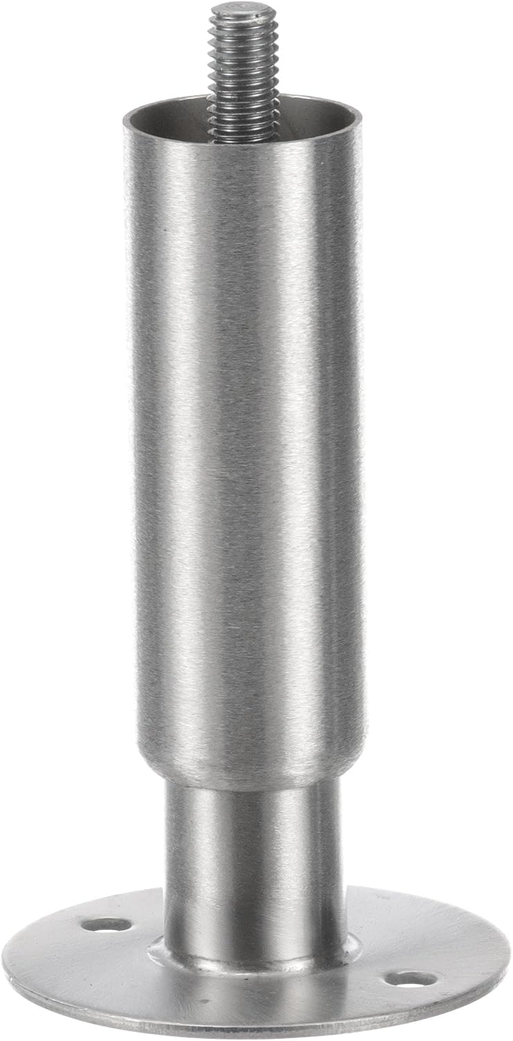 Component Hardware 1-5/8"OD x 6" H Stainless Steel Security Equipment Leg with Adjustable Flanged Toe with Holes