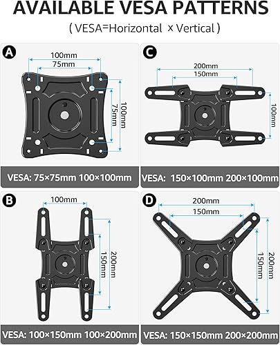 Miniatura 8 de MOUNTUP Soporte de pared para TV de movimiento completo para la mayoría de televisores de 13 a 42 pulgadas, brazo articulado de extensión de 21.7